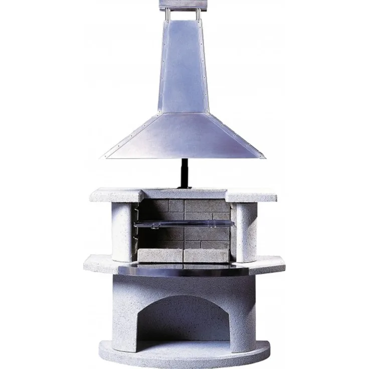 Buschbeck Holzkohlegrillkamin Venedig, weiß, 65 x 110 x 210 cm, Grillfläche 53 x 34 cm
