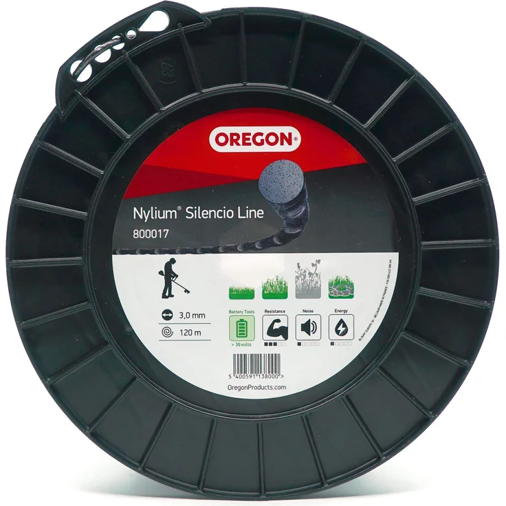 Oregon 800017 Nylium Silencio-Mähfaden, 3,0 mm x 120 m (Auf Rolle)