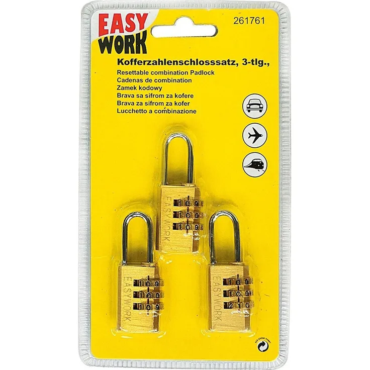 Easy Work Kofferzahlenschloss 3-teilig, 261761