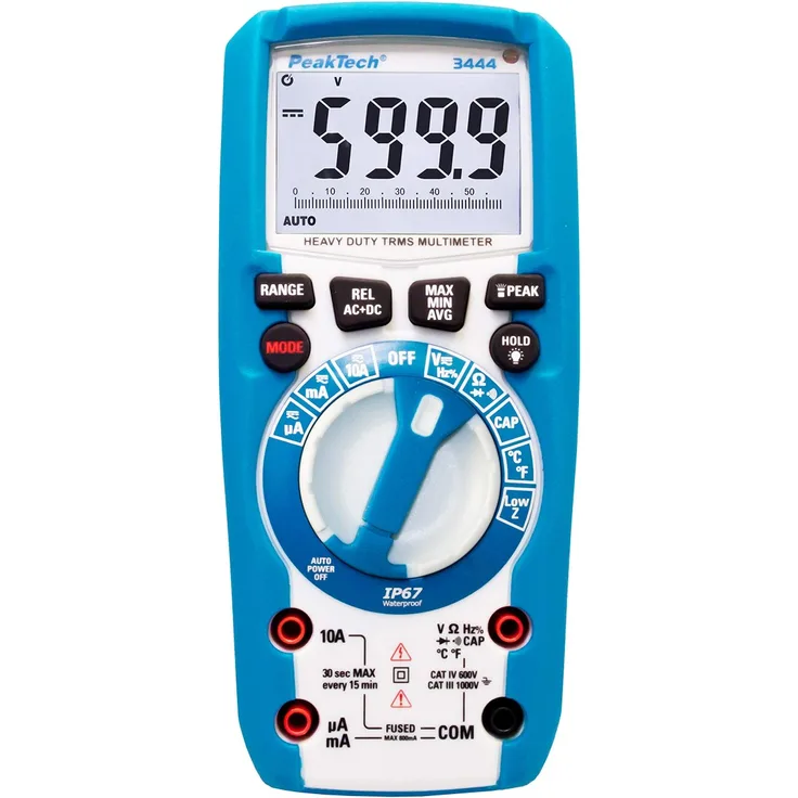 PeakTech 3444 - Multimeter digital 6000 Counts TRMS IP67