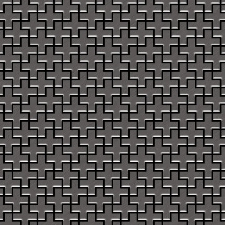 Alloy Mosaik Fliese massiv Metall Titan gebürstet in dunkelgrau 1,6mm stark Swiss Cross-Ti-SB 0,88 m2