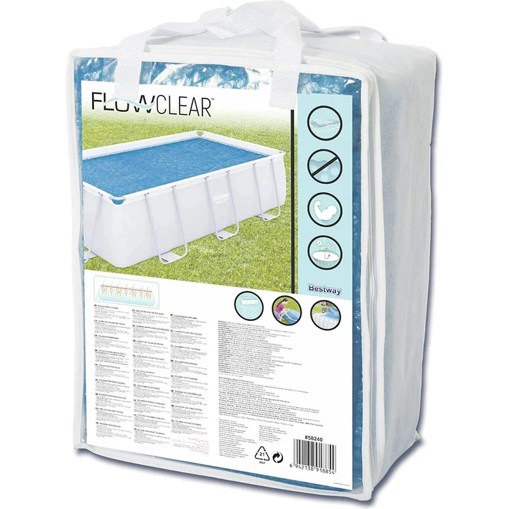 Bestway Flowclear 380 x 180 cm Solarabdeckplane für Power Steel Pools 412 x 201 x 122 cm – Bild 2