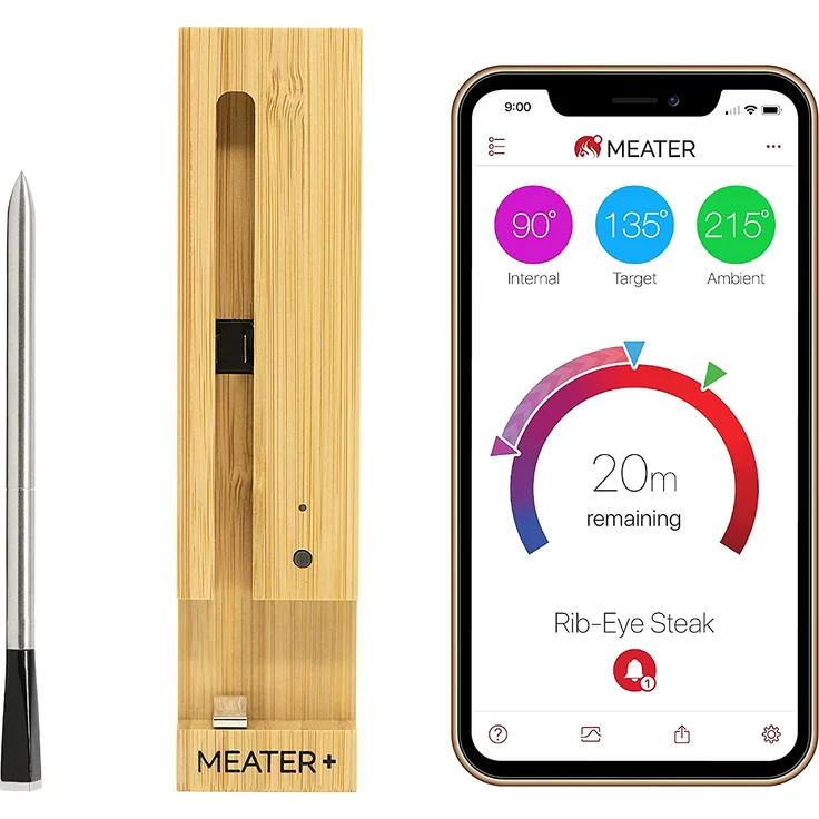 MEATER Plus das ultimative kabellose smarte Fleischthermometer mit 50m Reichweite für Ofen, Grill, Pfanne und Rotisserie, perfekter Fleischgenuss via App – Bild 1