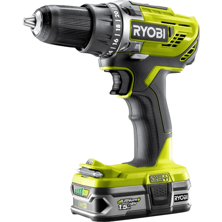 Ryobi R18DD3-2215S Akku-Bohrschrauber Brushless 18V R18DD3-2215S, Akku-Schrauber mit 2-Gang Motor, GripZone, automatische Spindelarretierung, LED-Beleuchtung, 2 Li-Ionen Akku 18V 1,5Ah – Bild 2