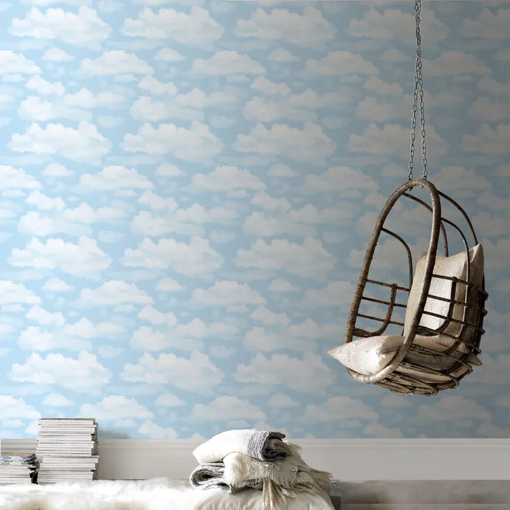 Wolken Tapete - Kinder Deko - Mehrfarbig - 10m x 52cm - Fresco