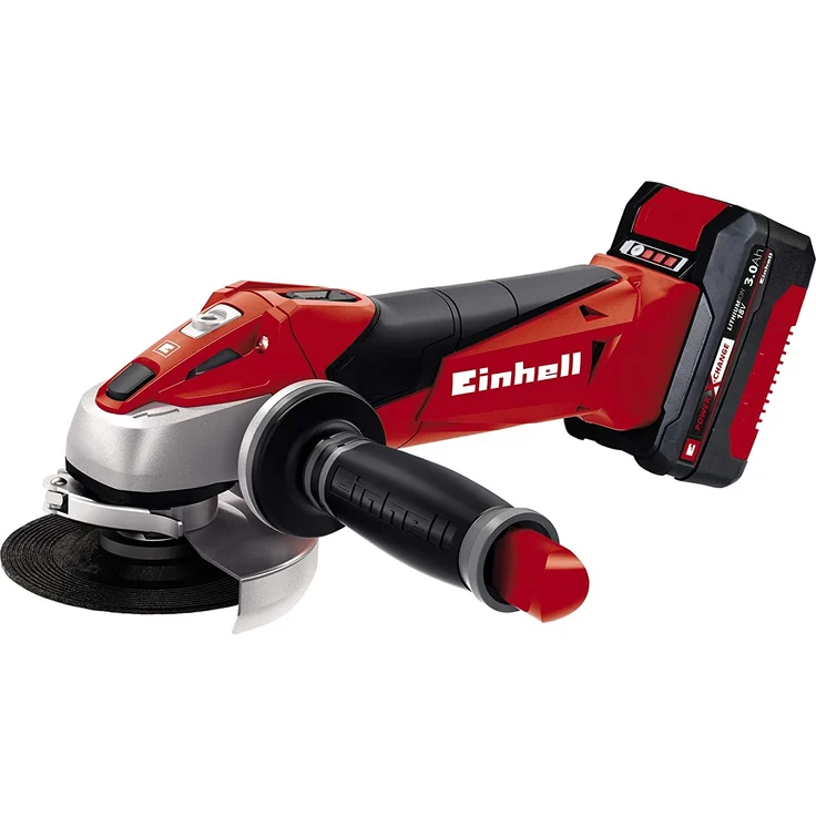 Einhell Akku-Winkelschleifer TE-AG 18-115 Li Kit 1x3,0Ah Power X-Change PXC Li-Ion, 18 V, 8.500 U-Min, maximal Schnitttiefe 28mm, Zusatzhandgriff, inklusive Akku und Ladegerät, Koffer, ohne Trennscheibe 115 mm Akku – Bild 5