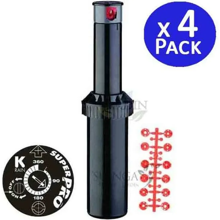 KRain Superpro 3-4' Sprinkler, Reichweite 7,9 bis 14,9 m, 4 Einheiten