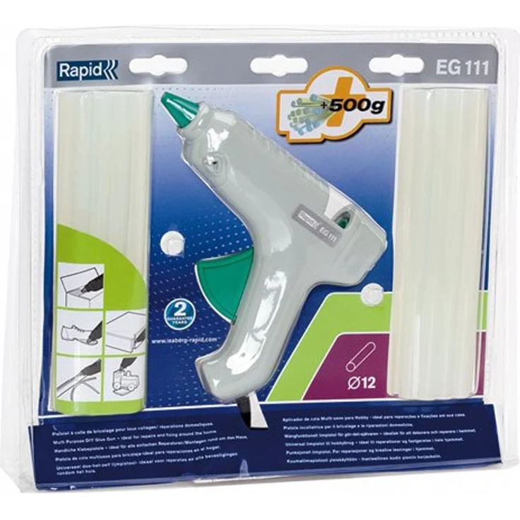 Rapid 40303076 EG111 Heißklebepistole mit 500g Klebesticks, 47 W