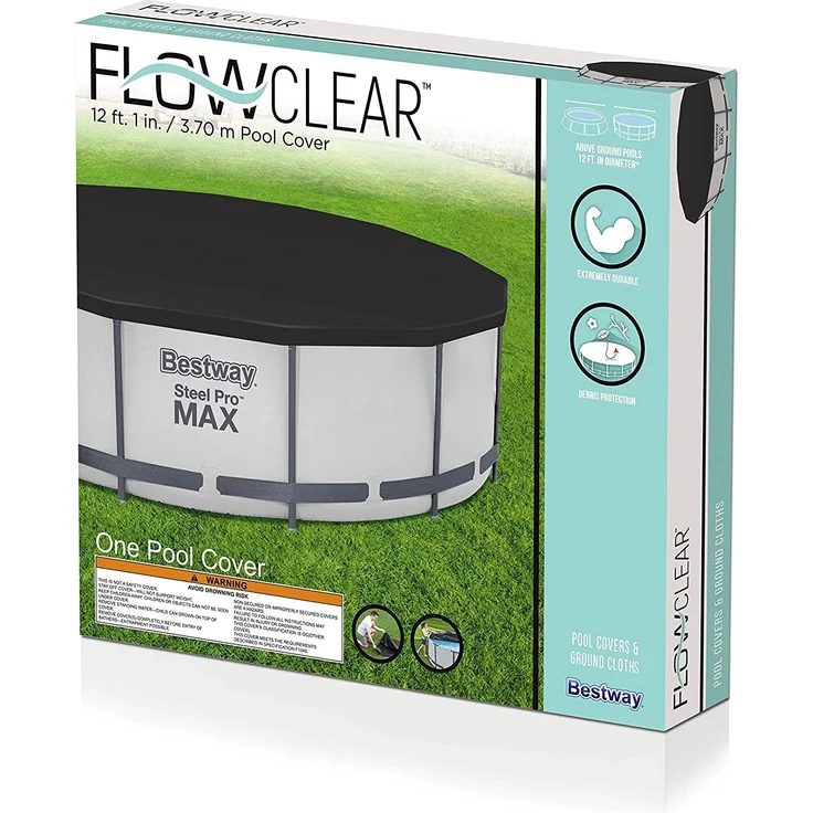 Bestway Flowclear Abdeckplane, für Frame Pool Ø366 cm und Stahlwand Pool Ø360 cm – Bild 3