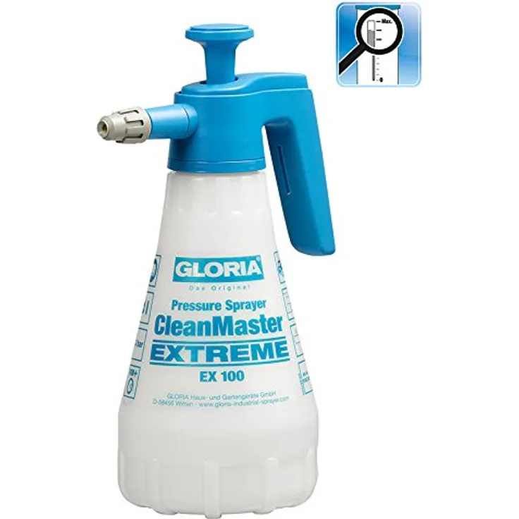 GLORIA Drucksprühgerät CleanMaster EXTREME 1,0L ideal für Brems-Felgenreiniger, pH 5 bis 10
