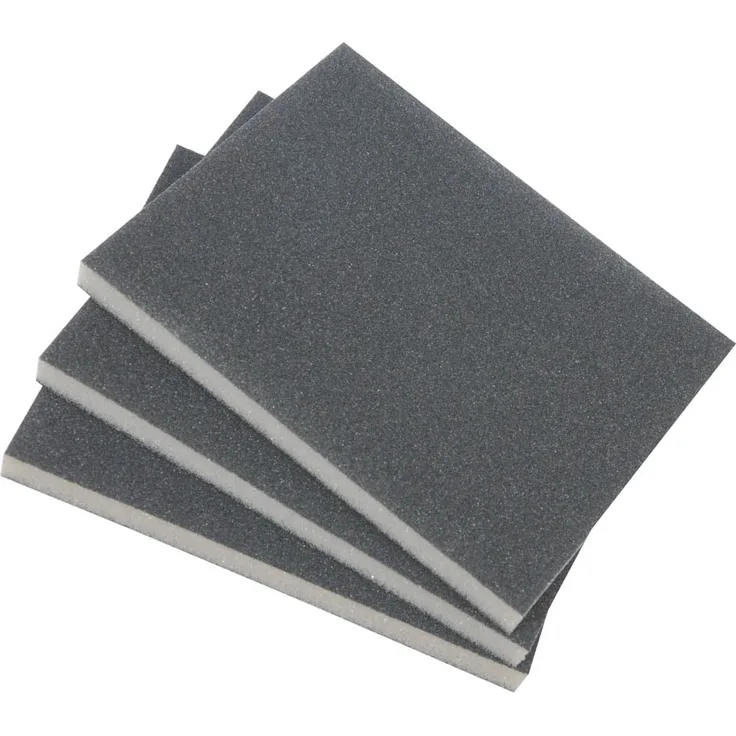 kwb 3-tlg. Schleifschwamm-Set mit feiner, mittlerer & grober Körnung für Holz und Metall – Schleif-Papier trocken und nass einsetzbar