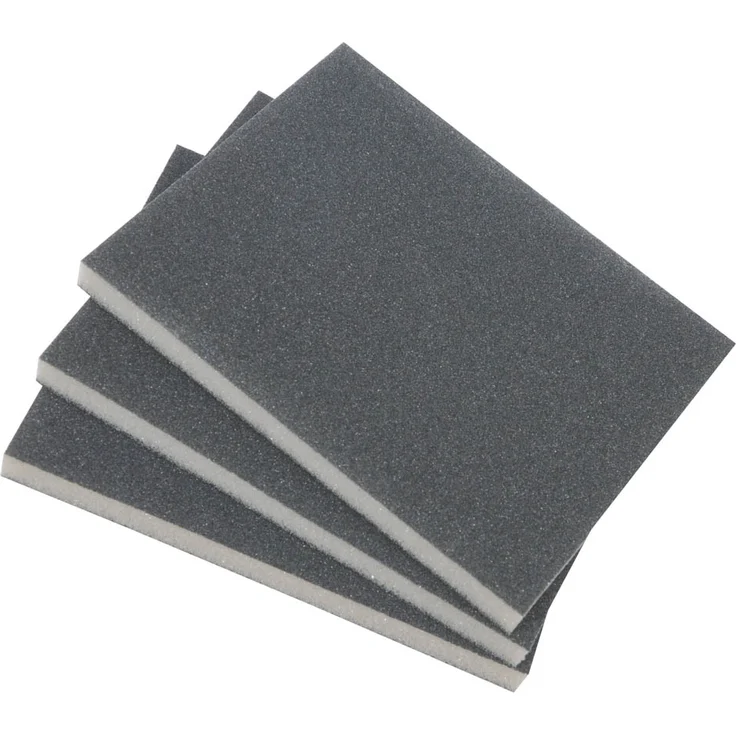kwb 3-tlg. Schleifschwamm-Set mit feiner, mittlerer & grober Körnung für Holz und Metall – Schleif-Papier trocken und nass einsetzbar