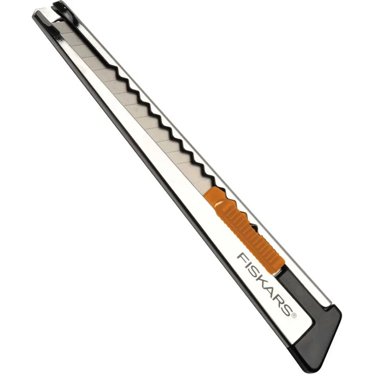 Fiskars Profi-Cuttermesser aus Metall, Flach, 9 mm, Orange-Metall, 1004619 – Bild 1