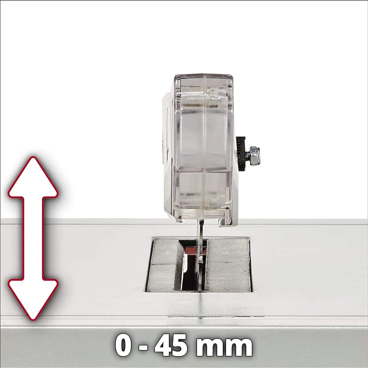 Einhell Tischkreissäge TC-TS 210 (max. 1200 W,  210 x 30 Sägeblatt, Überlastschalter, Parallelanschlag m. Klemmung, Winkelanschlag +-- 60°, Sägeblatt höhenverstellbar + neigbar 45°, Absaugadapter) – Bild 2