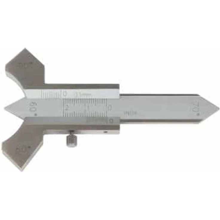 ELMAG Schweißnahtlehre ''Präzisionsausf.'' Ekn. 0-20mm, Fln. 0-11mm, V-Naht 60°,70°80°90°