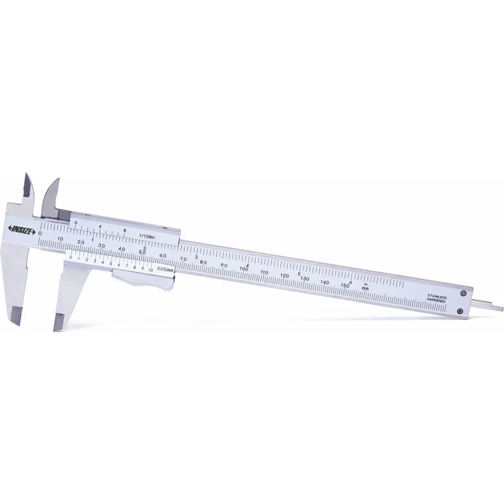 INSIZE 1223-150 Messschieber mit Daumenklemme, 0-150 mm - 0-6 Zoll, Teilung 0,05 mm - 1-128''
