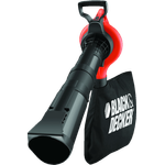 Black und Decker Laubsauger und Bläser GW3030 mit Häcksler, 50l Fangsack und Zweithandgriff Variable Blasgeschwindigkeit bis 418km-h 14 m³-Min Saugleistung Rückenschonende Benutzung Häckselfunktion 3000 Watt