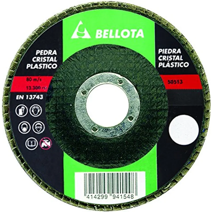 Bellota 50513120 50513-120 50513-120-Schleifmoppteller, Verschleiß Siliziumcarbidstein SIC 120 (Teller aus Glasfaser, 115 mm)