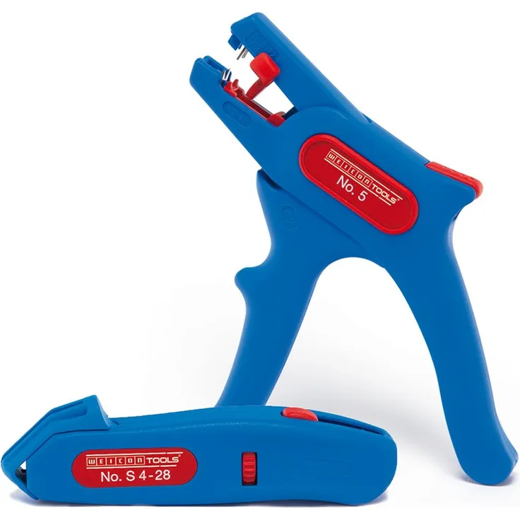 WEICON 52881002 Elektroinstallations-Set 2-Abisolierzange 5 Kabelmesser No. S 4-28, Blau-rot