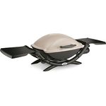 Weber 53060079 Gasgrill Q 2000, Titan, Zündung per Knopfdruck, Abklappbare Seitentische, Balkon Grill