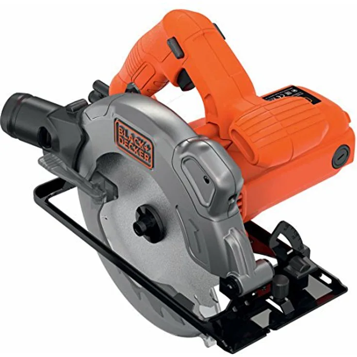 Black+Decker Handkreissäge (1250W, Schnitttiefe 66 mm - 50 mm (90°-45°) 1 Sägeblatt mit Parallelanschlag, Durchmesser 190 mm, mit Schnellspannhebel, integrierter Laser) CS1250L