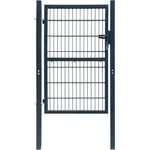 VidaXL 2D Zauntor (Einzeltor) anthrazitgrau 106 x 170 cm