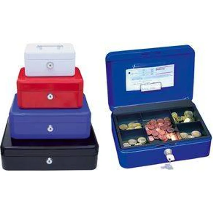 WEDO Geldkassette mit Clip, blau, (B)250 x (T)180 x (H)90 mm