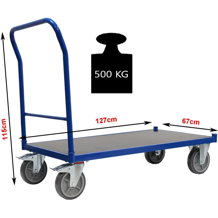 XL Profi Plattformwagen 500 kg Transportwagen Handwagen Magazinwagen