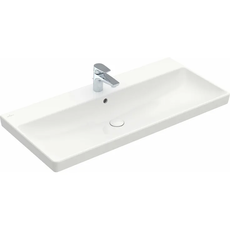 Villeroy & Boch Avento Waschtisch B:100xT:47cm 1 Hahnloch mit Überlauf weiß mit CeramicPlus 4156A5R1