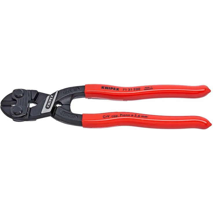 KNIPEX 71 31 200 SB CoBolt Kompakt-Bolzenschneider mit Kunststoff überzogen schwarz atramentiert 200 mm – Bild 1