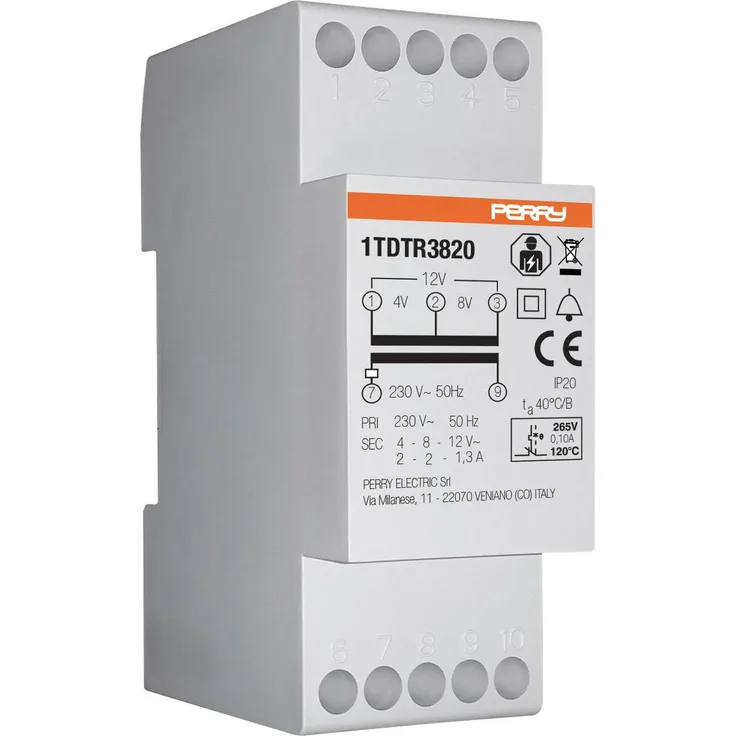 Wallair 1TDTR3820 Bell transformer 4 V, 8 V, 12 V 2 A
