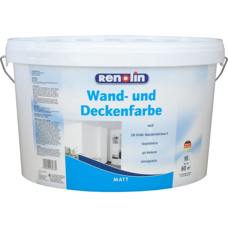 Wilckens - Renolin Wand- und Deckenfarbe Weiß Wandfarbe Innenraumfarbe Farbe - weiß – Bild 1