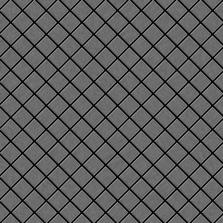 Alloy Mosaik Fliese massiv Metall Titan gebürstet in dunkelgrau 1,6mm stark Diamond-Ti-SB 0,91 m2