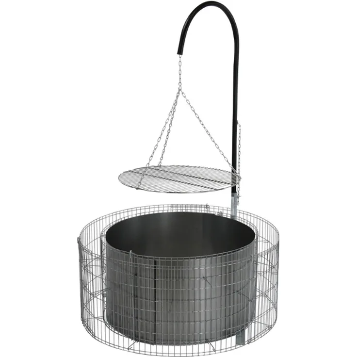 Feuerstelle, Ø 92 cm, Höhe: 40 cm, silberfarben, verzinkt