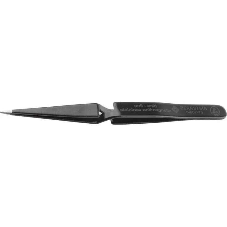 Bernstein Werkzeuge 5-857-13 Kreuzpinzette 125 mm Form 31 Edelstahl selbsthaltend, Esd Ausführung