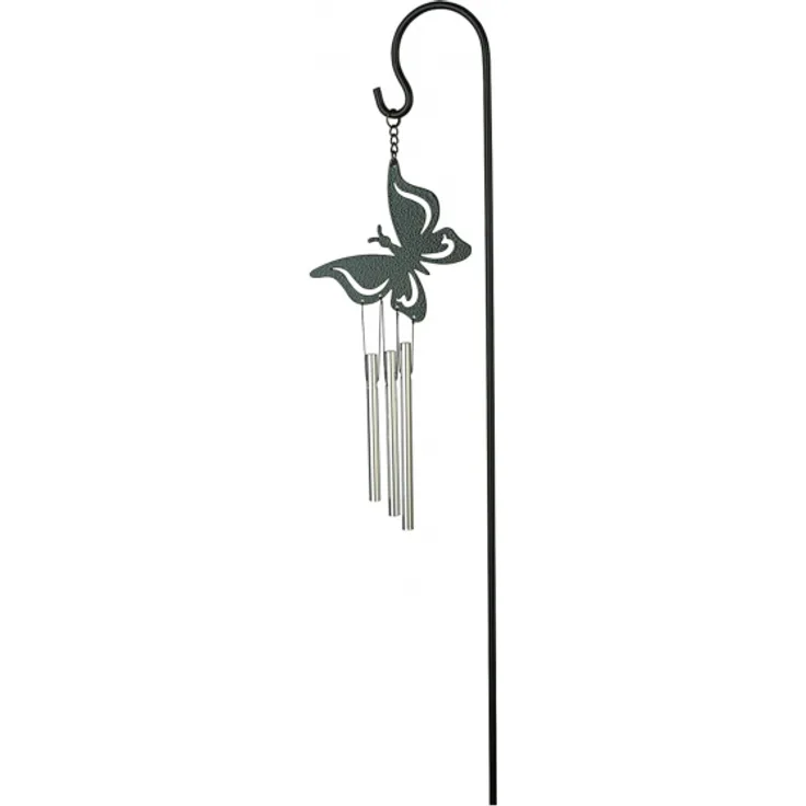 windspiel Butterfly 45 cm Stahl grün-silber 3-teilig