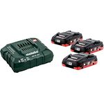 Metabo 3 x Werkzeugakku 18 V / 4,0 Ah + Ladegerät ASC 55 (685132000), Starter-Set