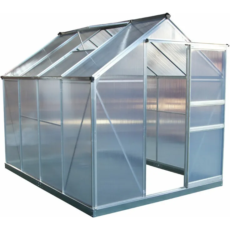 Westmann Aluminium Gewächshaus 6x8 silber inkl. Öffner, 192x252 cm
