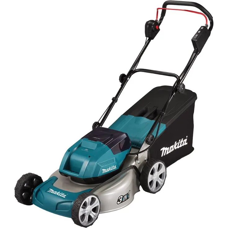 Makita DLM460Z Rasenmäher 2x 18 V - ohne Akku, ohne Ladegerät, blau, 46 cm Schnittbreite, 60 l Grasfangkorb