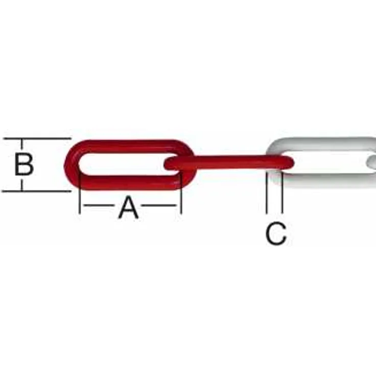Kunststoffkette rot/weiss 6 mm, 5 m Vormann