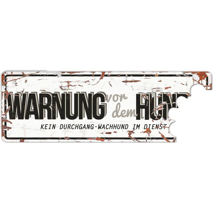 Schecker - Warnschild mit ''Biß'' Lang, Schrift schwarz+grau