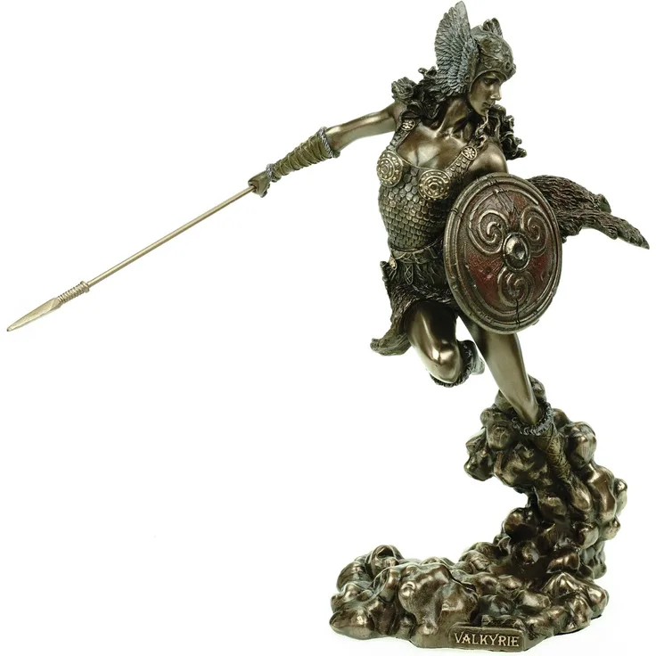 Veronese Figur germanische Walküre bronziert 24 cm Odin Skulptur Geistwesen