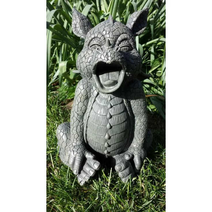 MFF Gartenfigur Gartendrache - Modell gähnend - Fantasy Figur Deko Drache Gartendeko