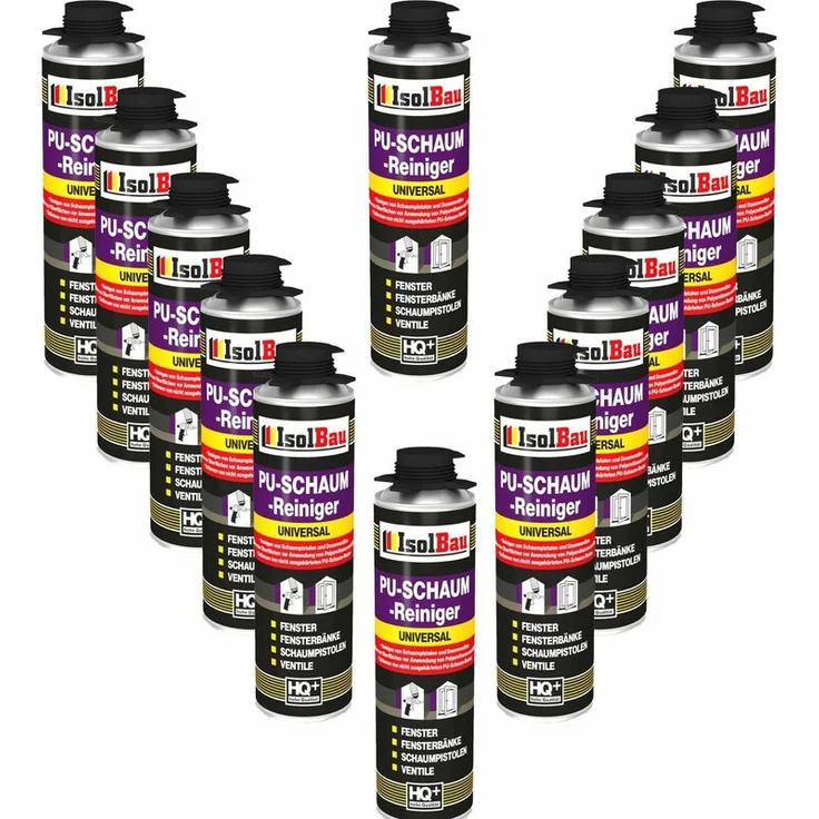 ISOLBAU Pistolenreiniger Schaumreiniger 12 x 500 ml Bauschaum Pistole PU Reiniger HQund – Bild 1