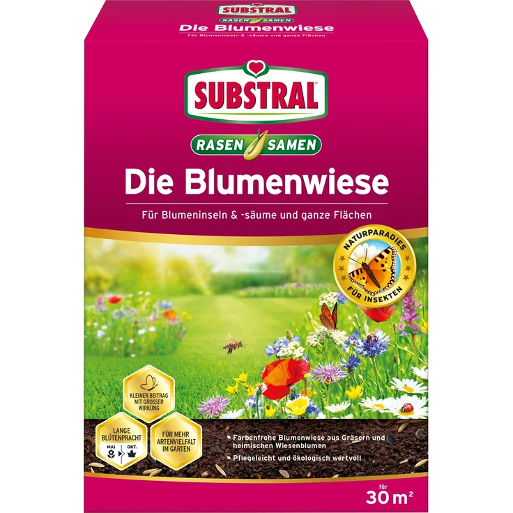 SUBSTRAL Die Blumenwiese, Rasen- & Blumensamen, 300 g für 30 m²