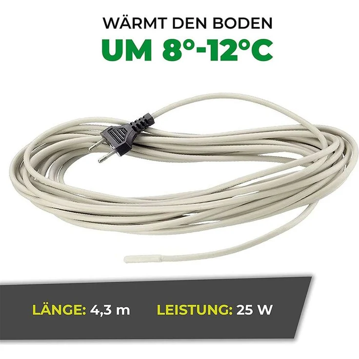 BioGreen Bodenheizkabel für Gewächshaus 4,3 m, 25W – Bild 1