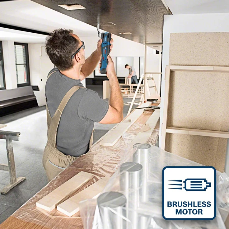 Bosch Professional 12V System Akku Multi Cutter GOP 12V-28 (inkl. 3,0x Ah Akku + Schnellladegerät, 1xDeltaschleifplatte, 5xSchleifblätter, 3xTauchsägeblatt, in L-BOXX) – Bild 3