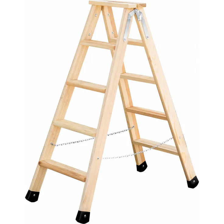 Günzburger Holz Stufen-Stehleiter 2x5 Stufen