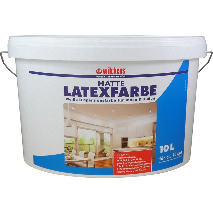 Wilckens - Wilckens Latexfarbe matt Weiß Wandfarbe Innenfarbe Außenfarbe Dispersionsfarbe - weiß – Bild 1