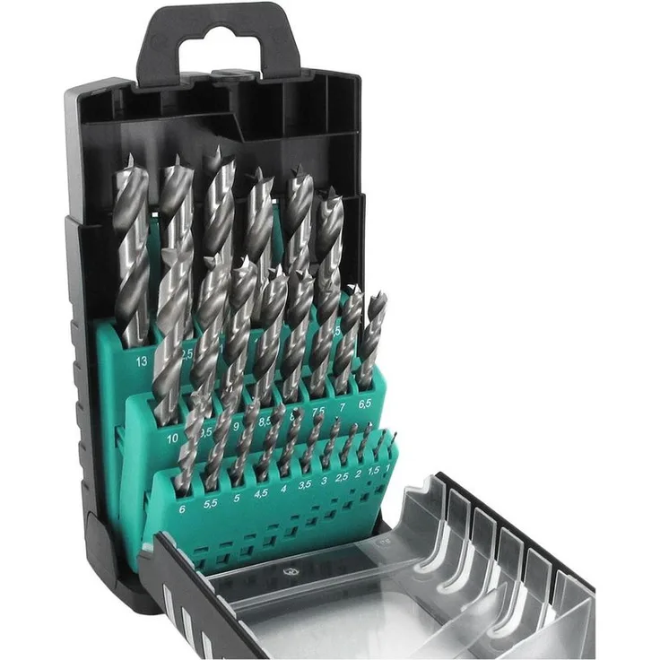 Ent European Norm Tools - ENT 25-tlg. HSS-G Holzbohrer-Set - 1 - 13 mm